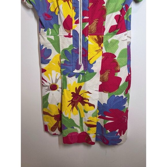 See by Chloe Womens Short Sleeve Scoop Neck Floral Dress Multicolor Size 44/8 - Picture 12 of 15
